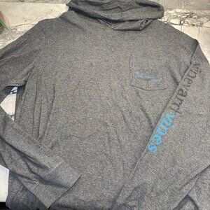 Vineyard Vines Men’s Medium Hooded Long Sleeve Shirt Gray